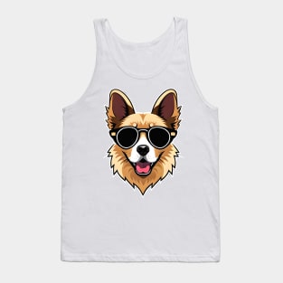 Cute corgi dog with glasses Tank Top